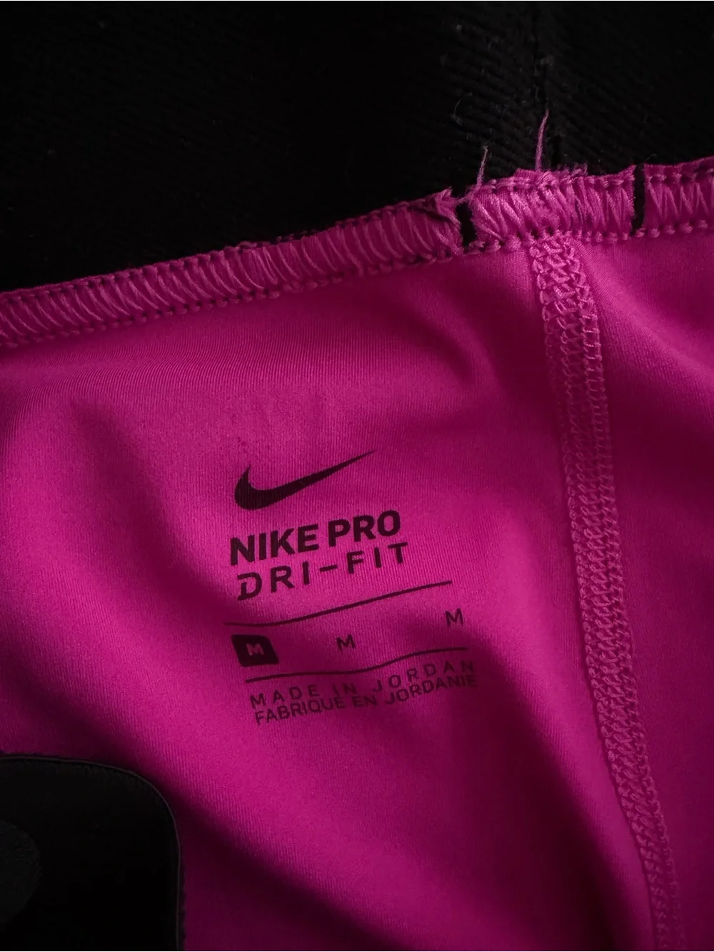 Womens Pink and Black Nike Pro 3” Shorts Size Medium